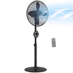 Metal Pedestal Fan With Oscillating, Adjustable Height, Timer