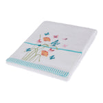 Turkish Cotton Embroidered Butterfly White Towel | Hand Towel | White