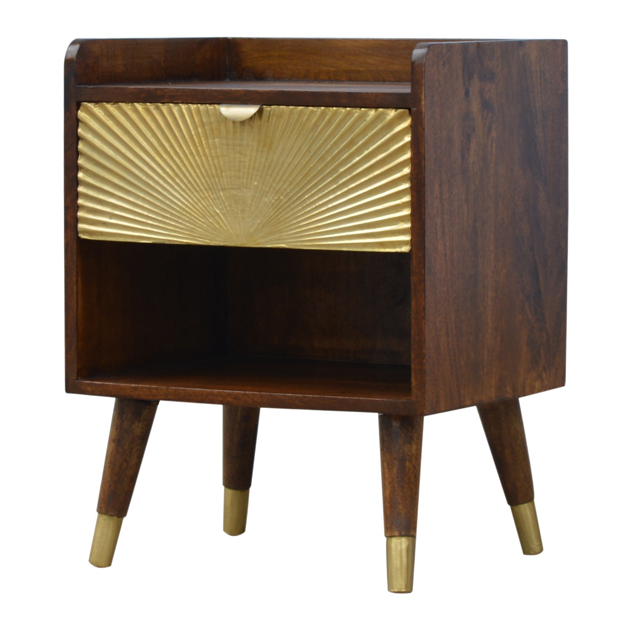 Solid Wood Manila Gold One Drawer Bedside