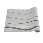 Modern Curve Striped Non-woven Wallpaper | Silver Grey