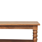 Spindle Coffee Table,1 Big Open Slot, Beige