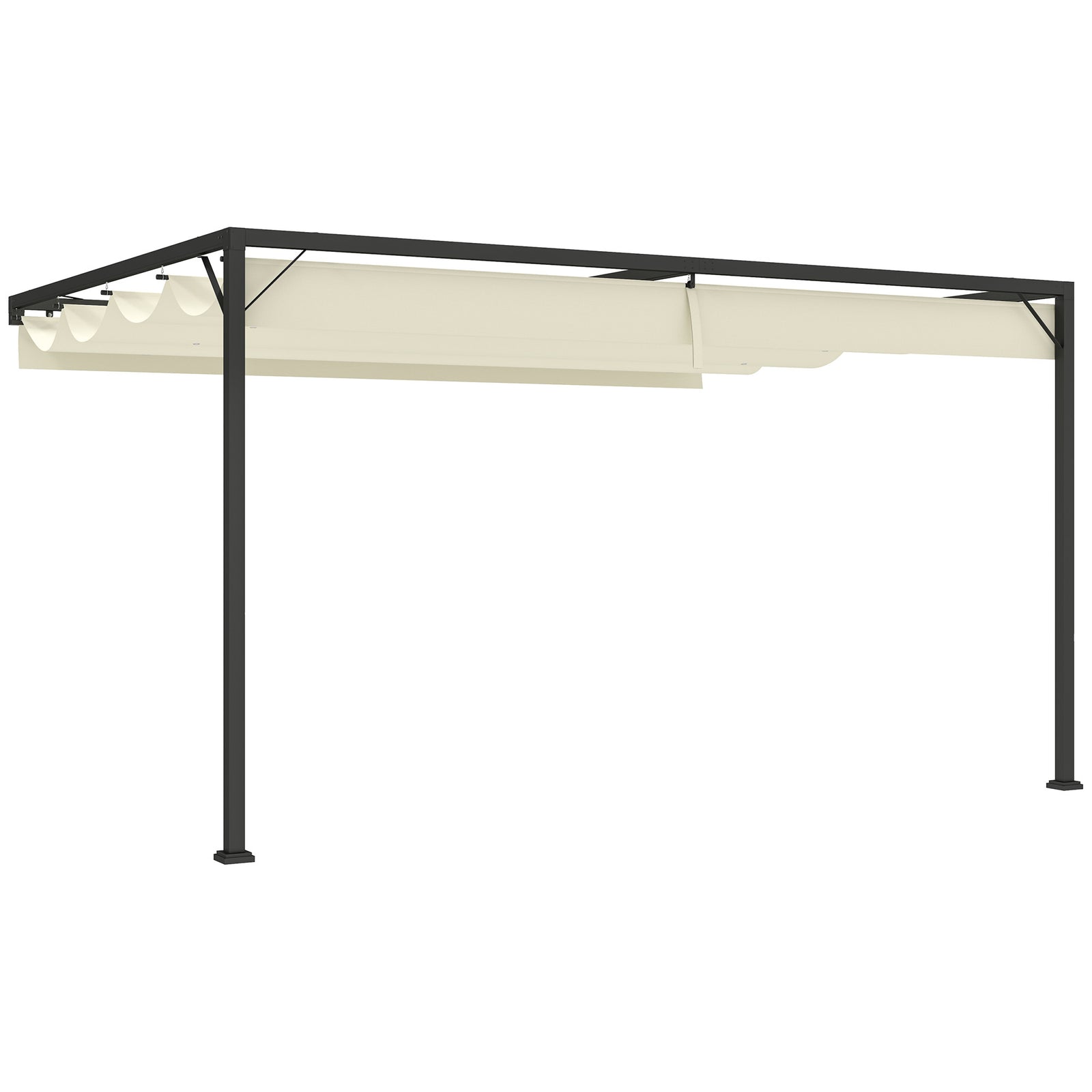 4 X 3(m) Outdoor Pergola Retractable Canopy Wall Mounted
