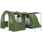 Outsunny 5-6 Man Tunnel Tent, 2000mm Waterproof, Two Room