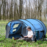 4-5 Person Camping Tent Dome Pop-up Tent  With Windows | Sky Blue