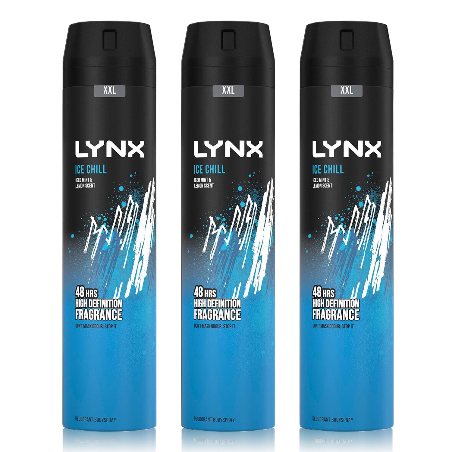 Xxl Ice Chill 48-hour High Definition Fragrance Body Spray Deo, 3x 250ml