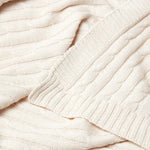 Combed Cotton Cable Knit Throw | 150cm x 200cm | Natural