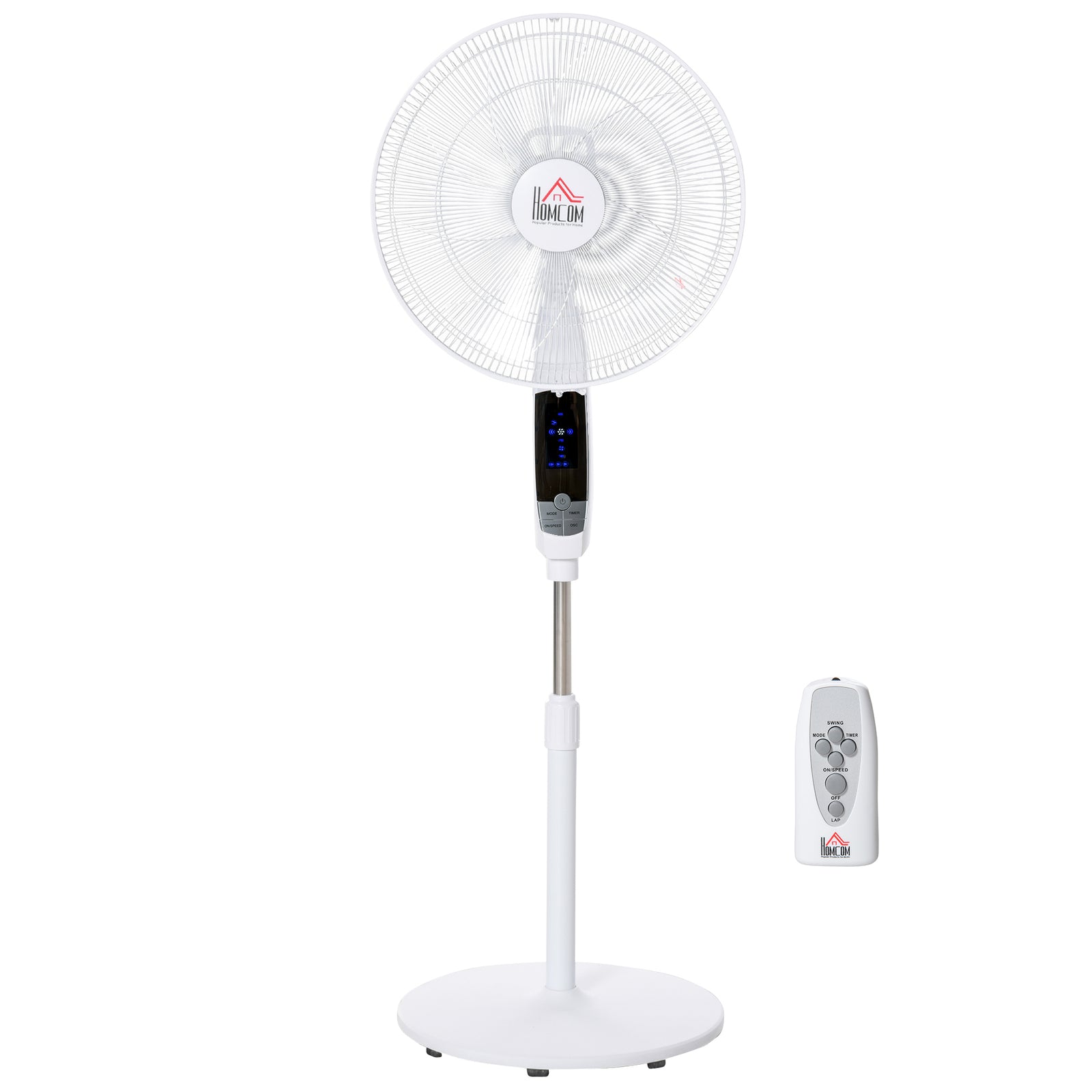16" Pedestal Fan Height Adjustable 7.5h 85° Oscillation