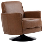 Upholstered Pu Leather Armchair For Living Room | Brown