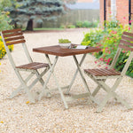 Acacia Hardwood Square Bistro Set, 2 Chairs And Folding Table