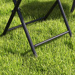 Folding Round Rattan Table W/ Tempered Glass Top For Patio