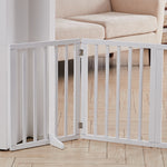 Foldable Freestanding 3/4-panel Pet Gate, Indoor Safety Barrier For Doorways, Halls & Staircases | Small | White