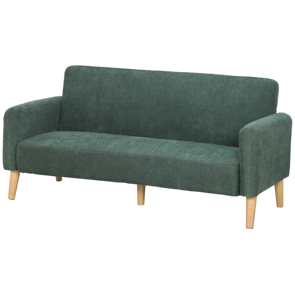 2 Seater Sofa, Velvet Small Couch With Plush Backrest | Dark Green