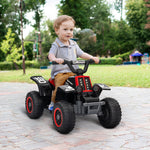 6v Electric Quad Bike, Kids Ride On Atv W/ Forward Backward, Headlights | Black
