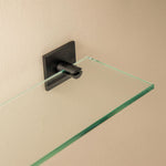 Glass Bathroom Shelf Organizer 40cm Self-adhesive Black Stick Collection