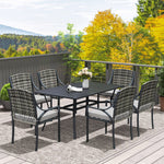 6 Seater Rattan Garden Furniture Set With Cushions