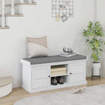 Shoe Storage Bench With Cushion 2 Cabinets For Entryway