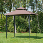 Outdoor 2-tier Bbq Gazebo Shelter Grill Canopy Barbecue Tent | Brown