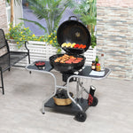 Portable Charcoal Kettle Grill, Two Wheels