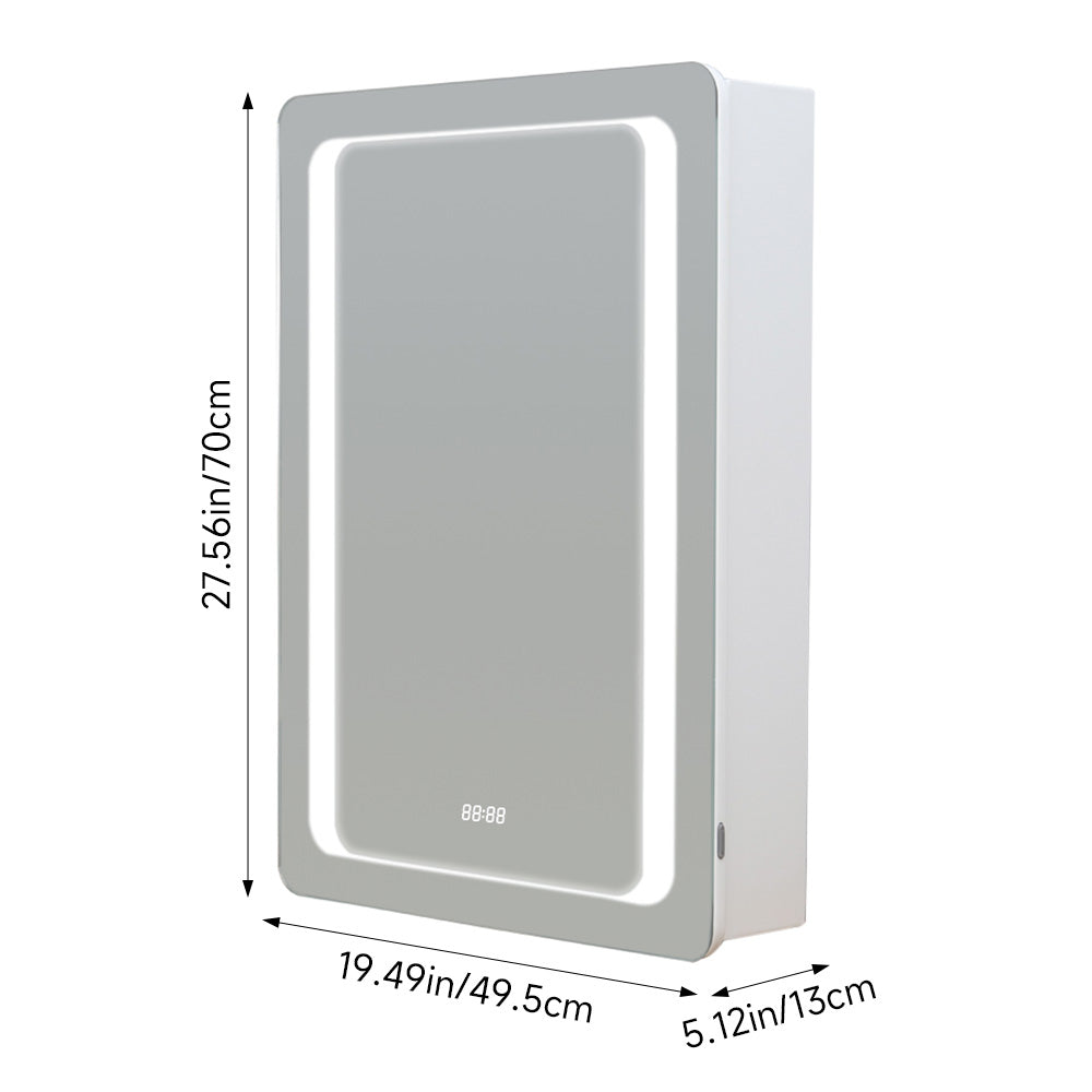 Rectangle Wall Mounted Led Mirror Cabinet