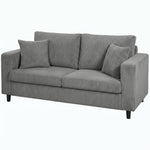 Loveseat Sofa With Wide Seat, Corduroy Upholstered | Light Grey
