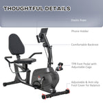 Stationary Recumbent Bike With Lcd Monitor & Pad Holder | Black