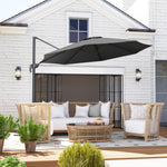 3x3m Cantilever Parasol W/ 360° Crank Handle Tilt | Black
