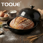 Cast Iron Enamelled Dutch Oven Bread Baking Pot Casserole Dish Round 24cm | Black