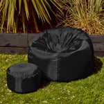 Classic Indoor Outdoor Bean Bag & Pouffe Chair | Black