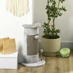 58cm Cat Scratching Post For Corner Wall W/ Covered Plush, Play Balls