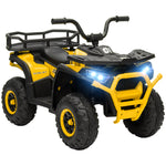 12v Kids Electric Ride On Atv W/ Spring Suspension, Storage Basket | Yellow