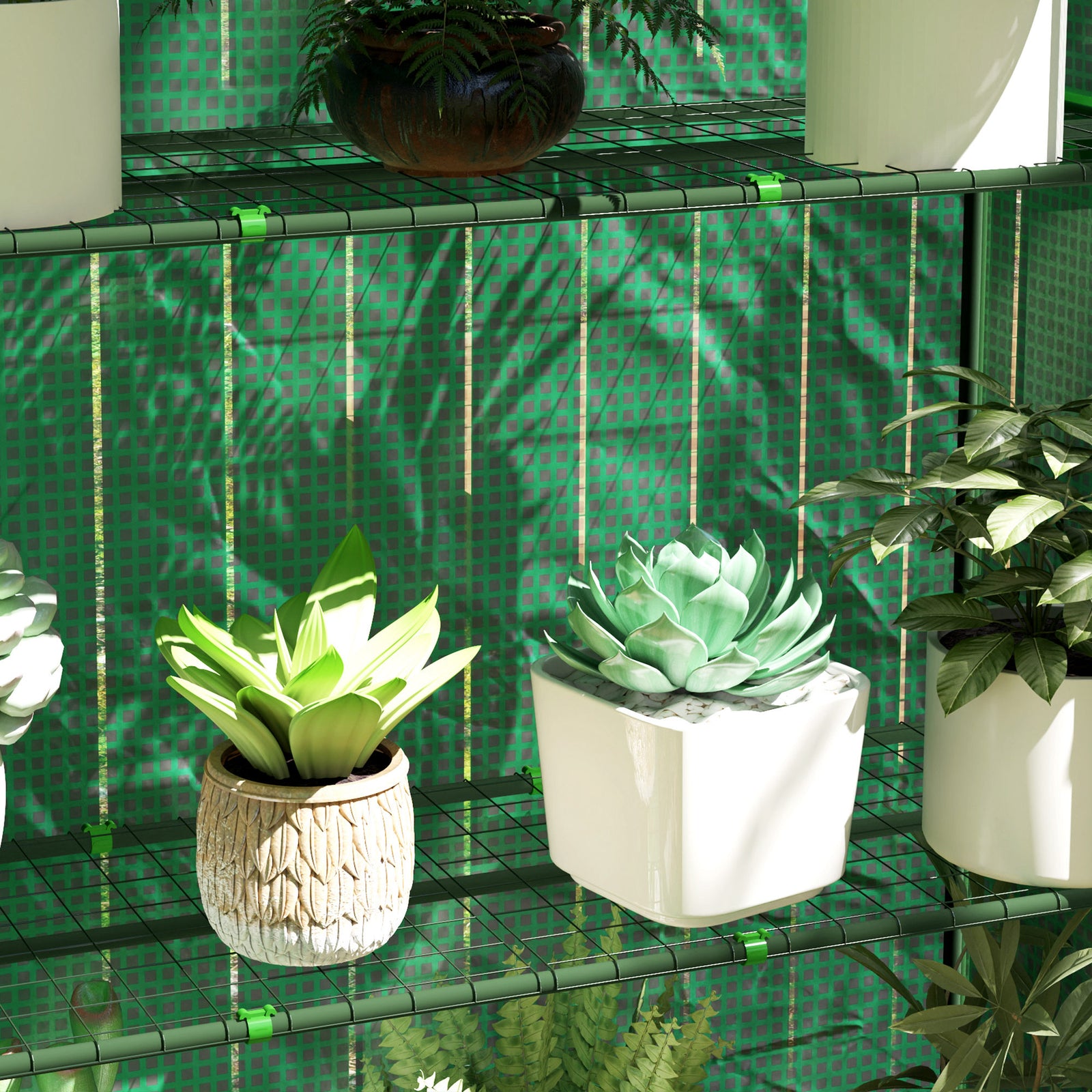 4 Tier Mini Greenhouse W/ Reinforced Pe Cover