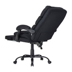 Ergonomic Black Linen Office Chair – Recline 135°, Retractable Footrest, Adjustable Height, Swivel Base