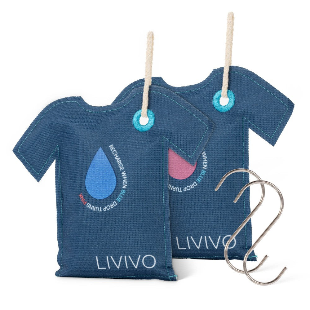 Livivo Hanging Reusable Wardrobe Dehumidifier Bags Pack Of 2