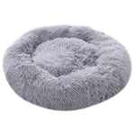 Dia 60cm Calming Donut Plush Dog Cuddler Bed Round Dog Bed | Large | Light Grey