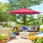 3m Garden Banana Parasol W/ Crank Handle | Red