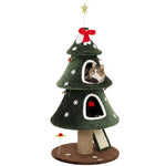 PawHut Cat Tree For Indoor Kittens, Christmas Cat Tower With Dual Condos