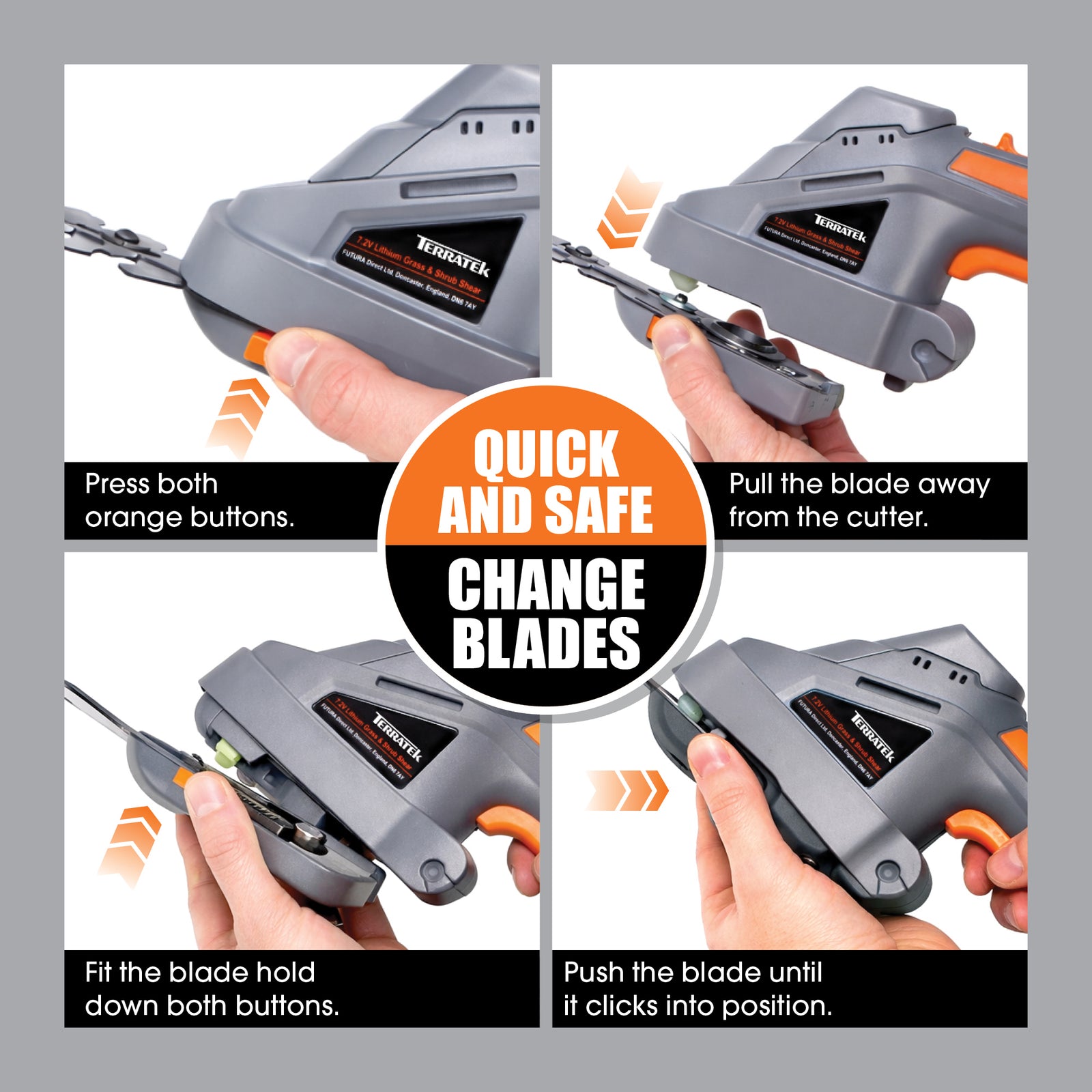 Hand Held Cordless Hedge Trimmer 2 In 1 Topiary Shears Li Ion Battery 7.2v