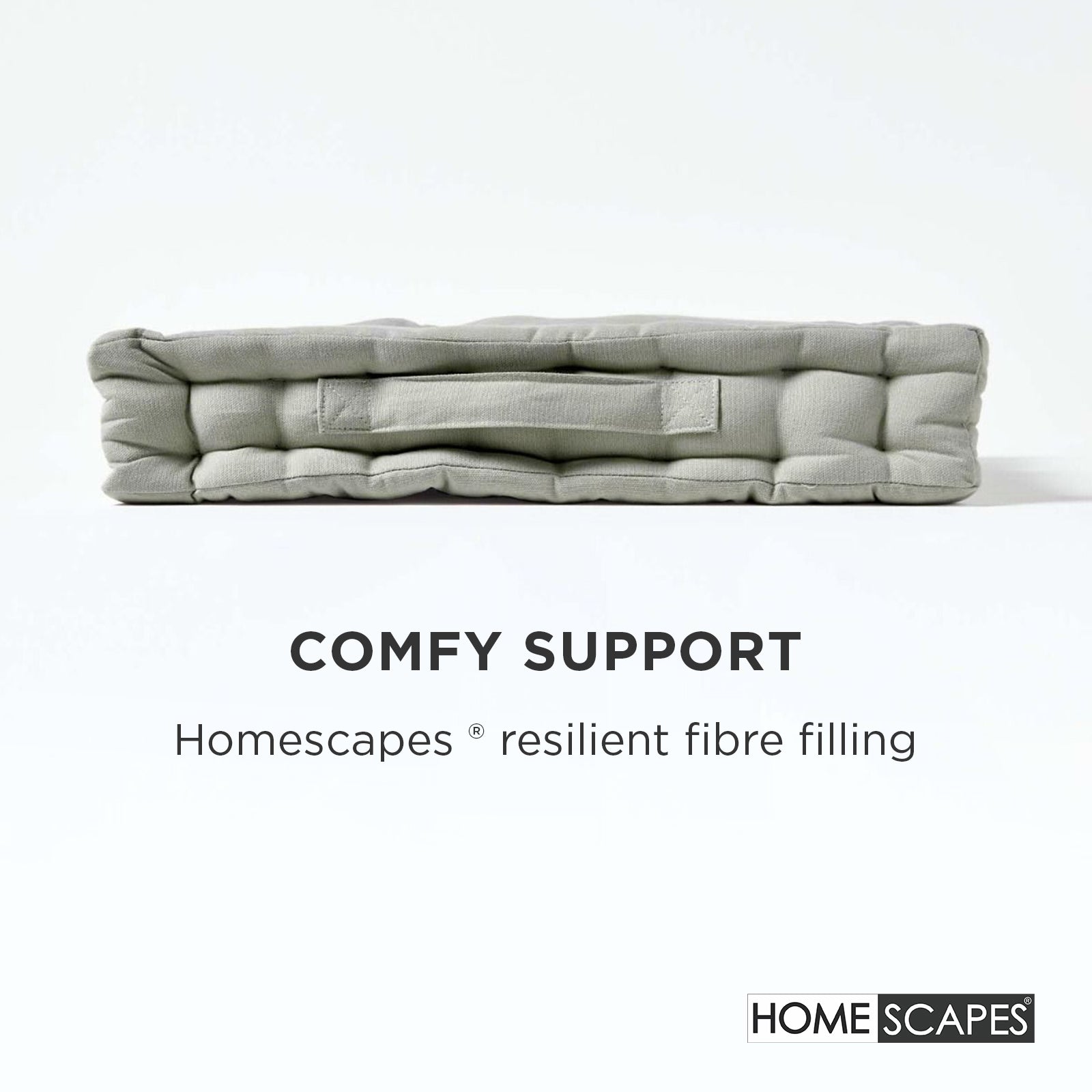 Cotton Plain Floor Cushion | 50cm x 50cm | Grey