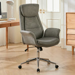 Adjustable High Back Pu Office Chair With Armrests | Grey