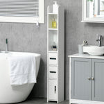 Freestanding Bathroom Cabinet W/ Open Shelves 3 Cupboards | One Size | White