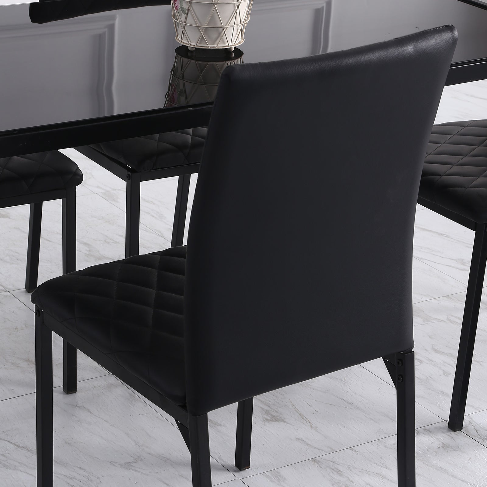 Modern Dining Chairs Faux Leather Accent Chairs For Kitchen