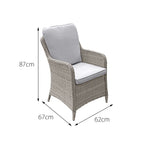 Hampton Rattan 4 Seat Dining Set | Dove Grey