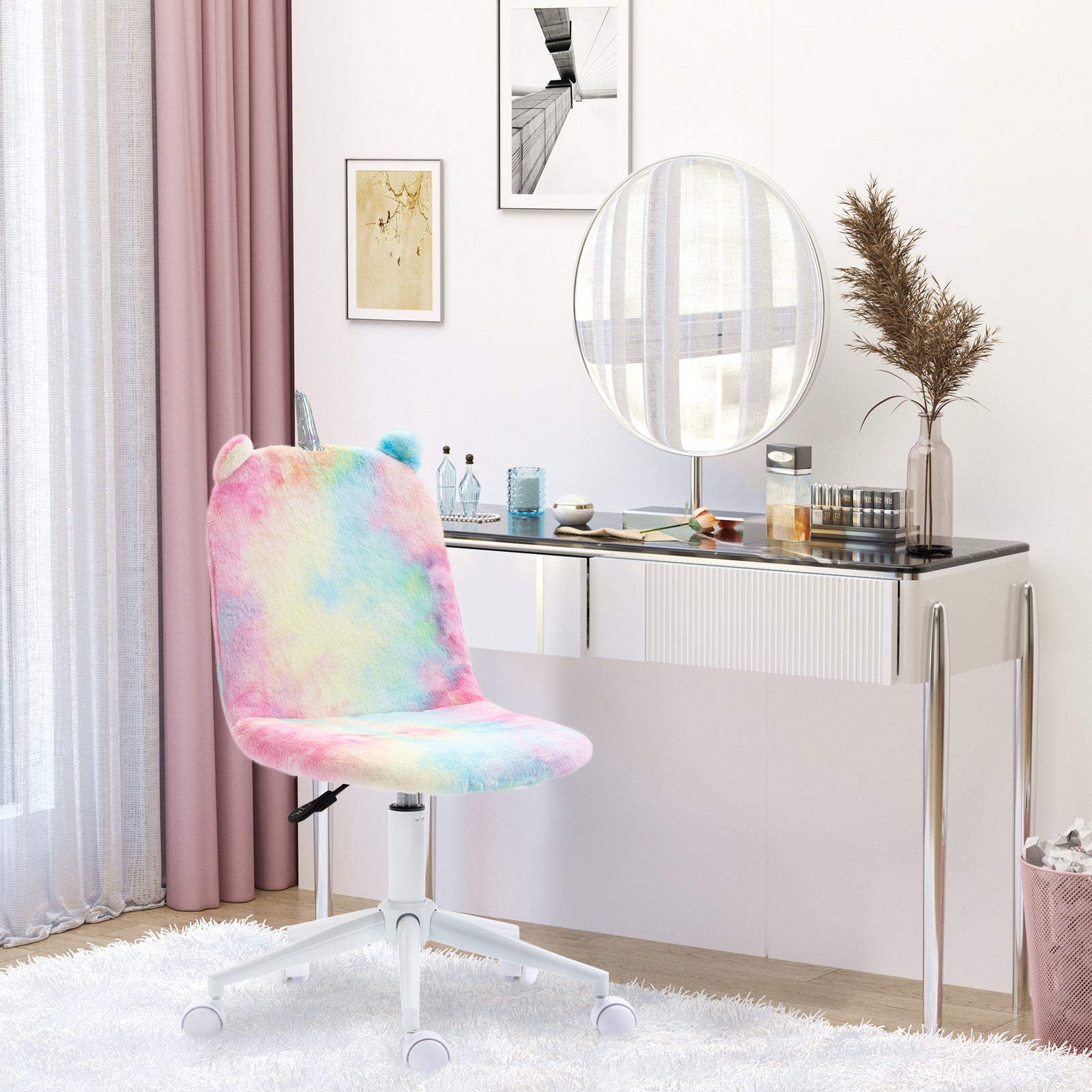 Fluffy Unicorn Office Chair Rainbow