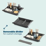 Black Valet Tray Organiser Leather Foldable Storage For Everyday Items