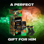 Let's Get Craking Jungle Fresh Body Spray Gift Set For Him With Socks, 4pk