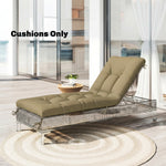 Outsunny Sun Lounger Cushion, Memory Foam Patio Chair Cushion With Ties