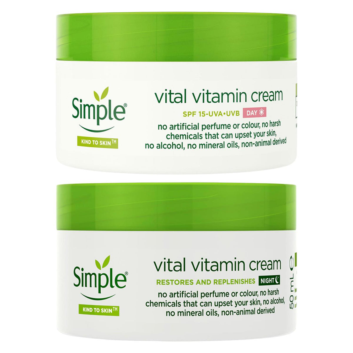 Kind To Skin Face Cream Bundle - Day Spf15 Night Cream 50ml | Set of 6