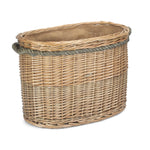 Wicker Oval Rope Handled Log Basket | Small | Brown
