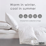 Duck Feather And Down 15 Tog Winter Duvet | Single | White