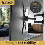 Universal Tv Wall Bracket Mount 26-60 Inch Tvs, Tilt, Swivel & 90 Rotation, Vesa 400mm X 400mm, 35kg Max Load Heavy Duty